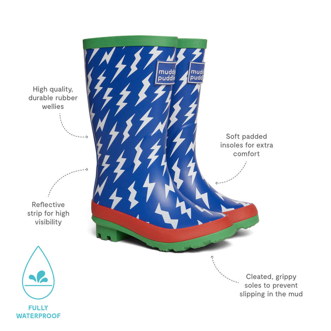 Puddlestomper Wellies Blue Lightning